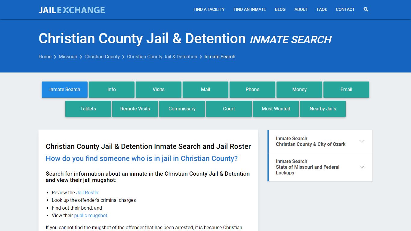 Christian County Jail & Detention Inmate Search - Jail Exchange