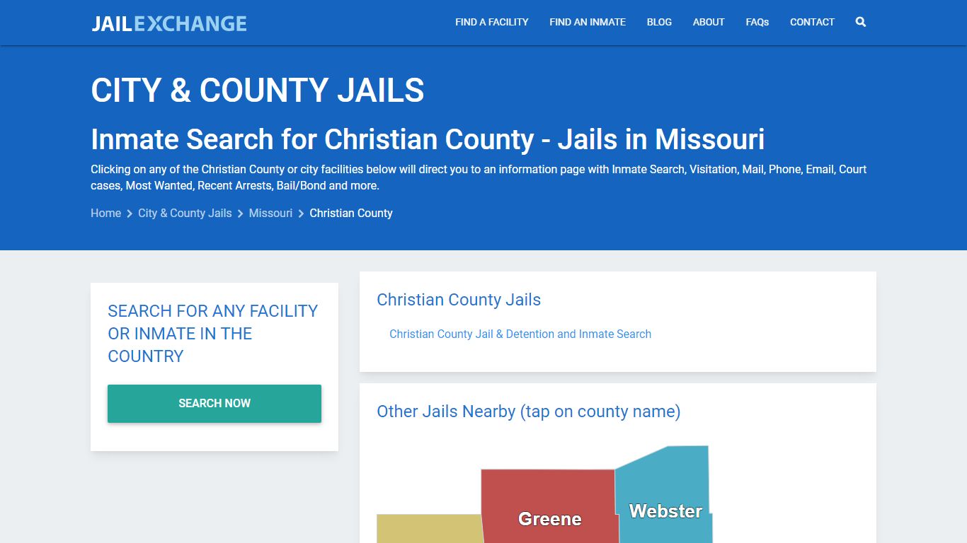 Inmate Search for Christian County | Jails in Missouri - Jail Exchange